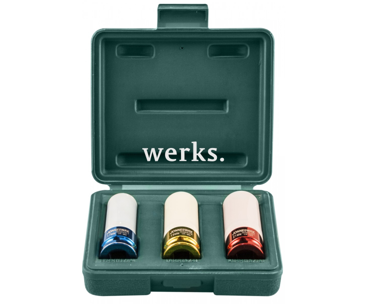 Набор головок торцевых ударных глубоких для лекгосплавных колесных дисков 1/2"DR, 17,19,21 мм Jonnesway S03AD4303S