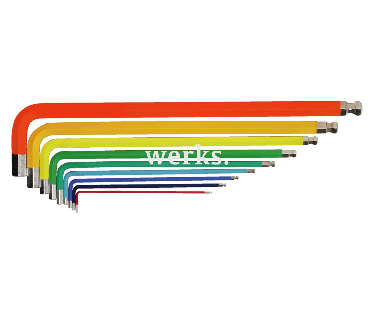 Г-образная отвёртка длинная, с шариковой головкой и цветовой кодировкой KUKKO 213BT005