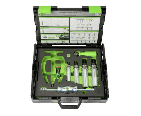 Набор съемников шариковых подшипников с обратным молотком Ø 28-70 мм KUKKO K-26-B