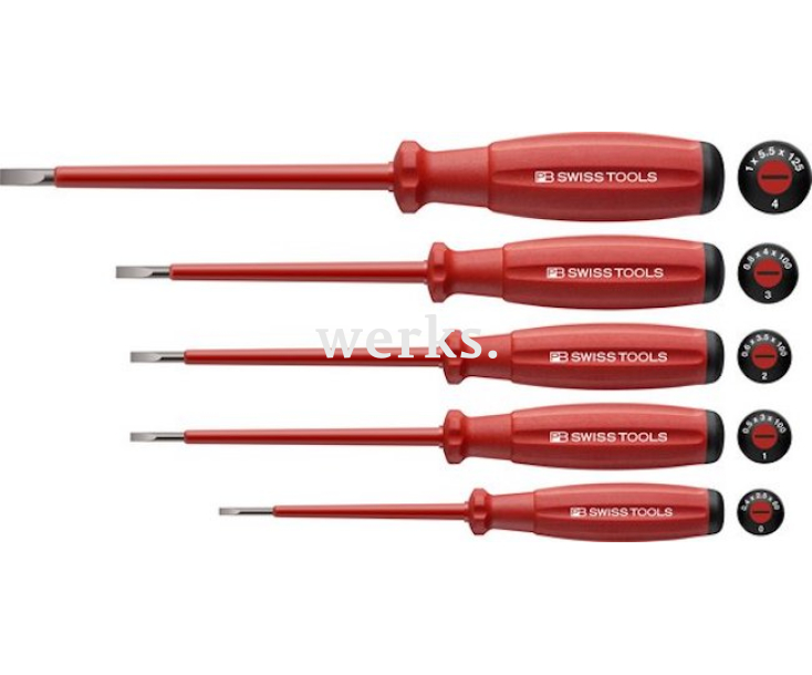 Набор шлицевых диэлектрических отверток SwissGrip PB Swiss Tools PB 58538 5 шт.