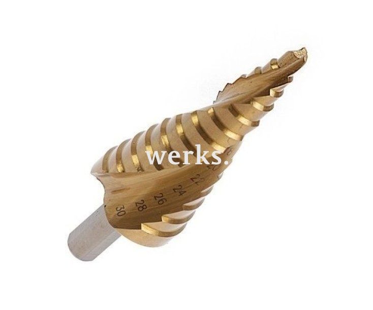 Ступенчатое сверло HSSG 6-36 mm, винтовое Werks W.8032080