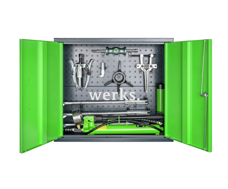 Шкаф для инструментов с набором съемников (10 предметов) KUKKO 224-677