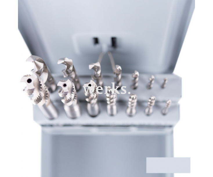 14-пр. Набор машинных метчиков Form RSP35° HSSG M3-M12 + свёрла Werks W.16606036