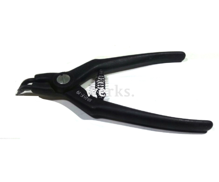 Щипцы для внешних стопорных колец в отверстиях форма E 180 мм Hazet 1845E-19 изогнутые на 45°