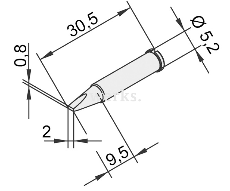 Жало прямое для паяльника Ersa 102CDLF20
