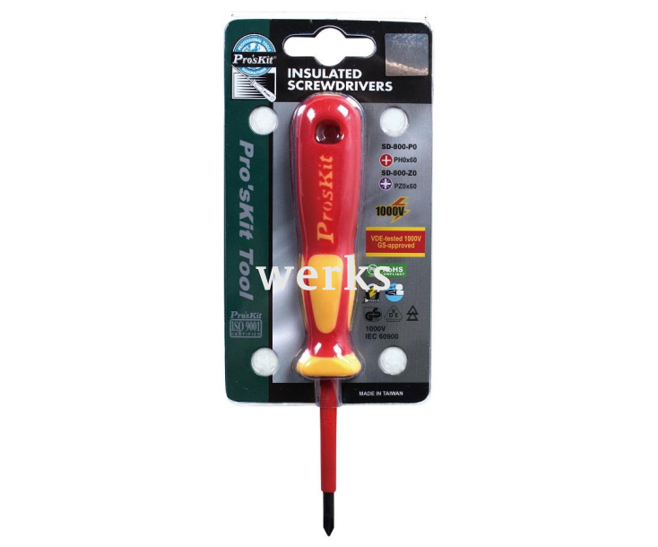 Отвертка диэлектрическая крестовая ProsKit SD-800-P0