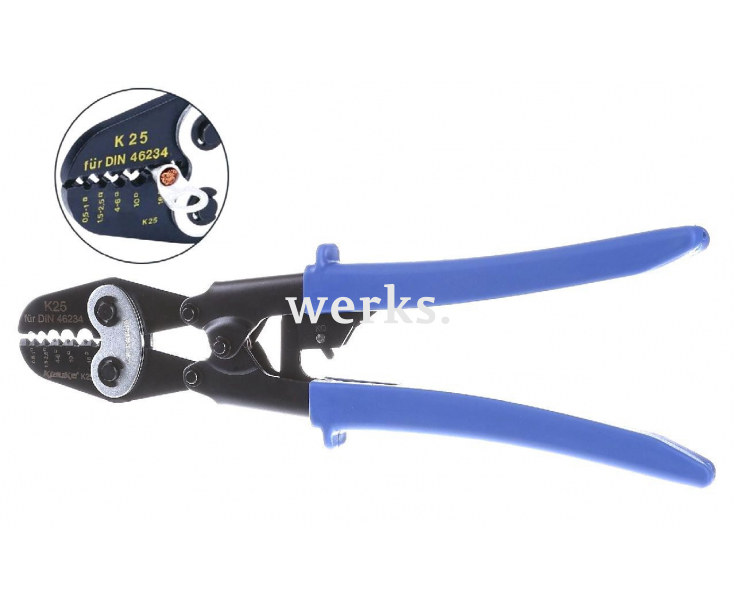 Пресс-клещи для наконечников из листовой меди 0,5–16 мм², вдавливающий обжим Klauke KLKK25