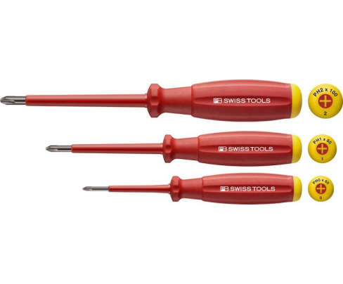 Набор крестовых диэлектрических отверток SwissGrip Phillips PB Swiss Tools PB 58548.CN 3 шт. в блистере