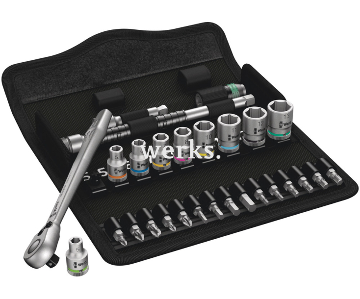 8100 SA 8 Zyklop Metal - набор с трещоткой, переключение реверса, привод 1/4 Wera WE-004018