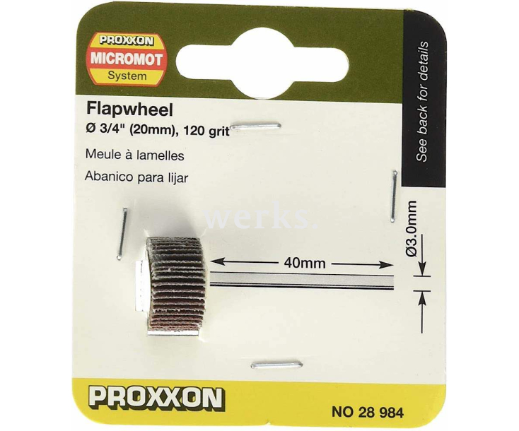 Круг ламельный корундовый Ø 20 мм K120 с держателем Proxxon 28984
