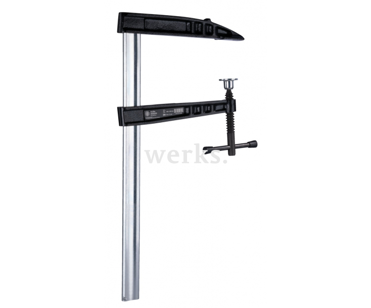 Струбцины из ковкого чугуна, с большим вылетом, со стальной Т-образной рукояткой KUKKO 507K100