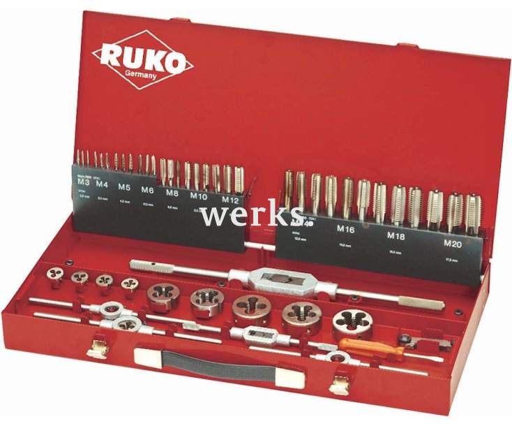 Набор резьбонарезной М3 - М20 Ruko 245040 54 шт.