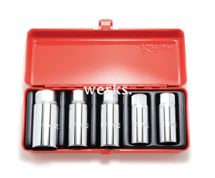 Ko-ken 4214M Набор съемников винтов и шпилек 1/2" в кейсе (5 шт.)