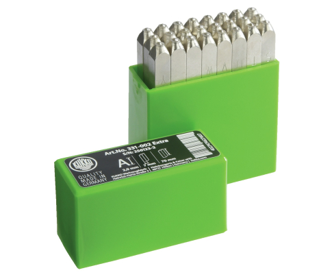 Клейма буквенные в наборе, особо прочные, с блестящим никелированием, 27 шт. KUKKO 331-002