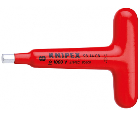 Отвертка VDE для винтов с профилем "внутренний шестигранник" с Т-образной ручкой Knipex KN-981408