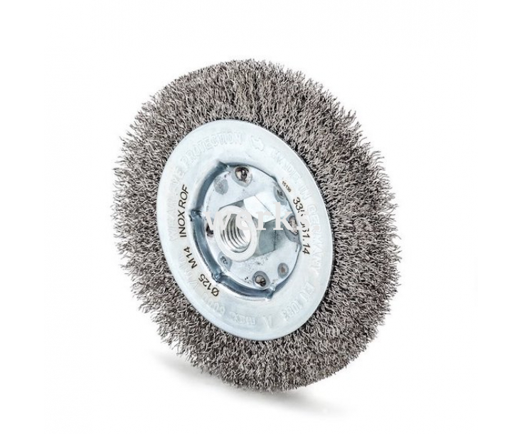 Щетка цилиндрическая нерж. гофр. Ø125 мм Lessmann 335 361 14
