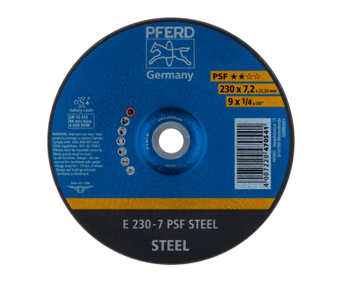 Круг шлифовальный Pferd E 230 - 7 PSF STEEL