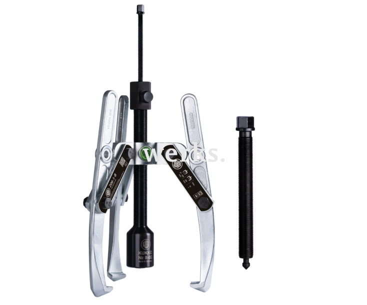 Универсальный трёхзахватный съёмник с шарнирными захватами, регулировкой глубины фиксации и длинным гидравлическим шпинделем (включая механический шпиндель) KUKKO 206-1-B