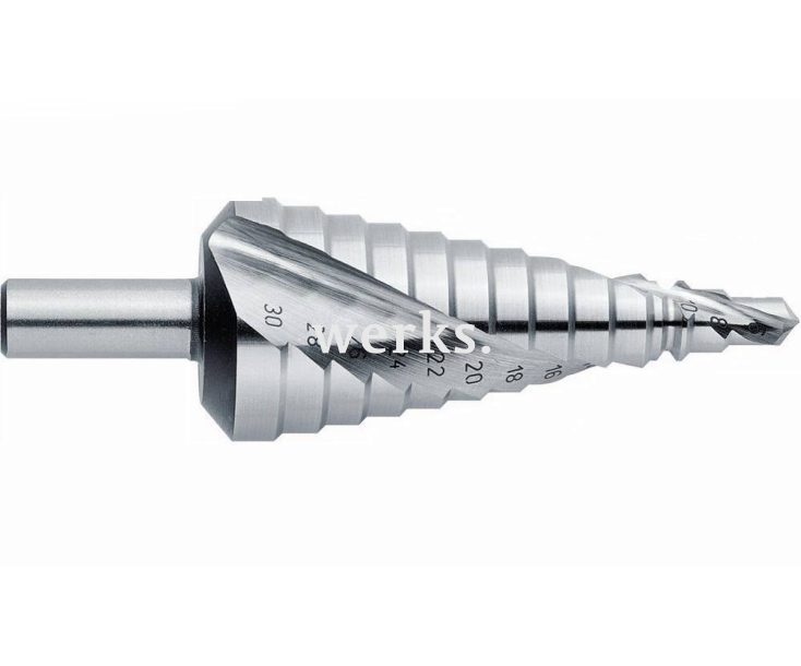 Сверло ступенчатое по металлу со спиральной канавкой 6 - 30 мм Exact GQ-07003 трехопорный хвостовик RotaStop