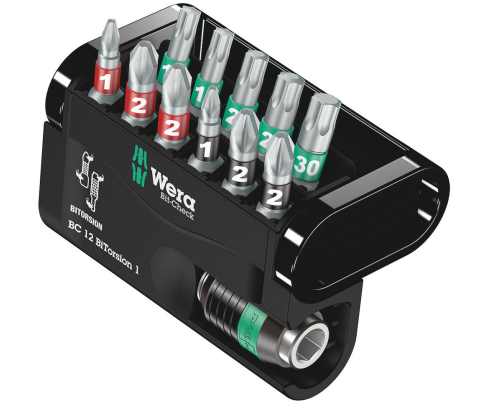 Bit-Check 12 BiTorsion 1 Набор насадок (PH, PZ, TX) и держатель Wera WE-057420