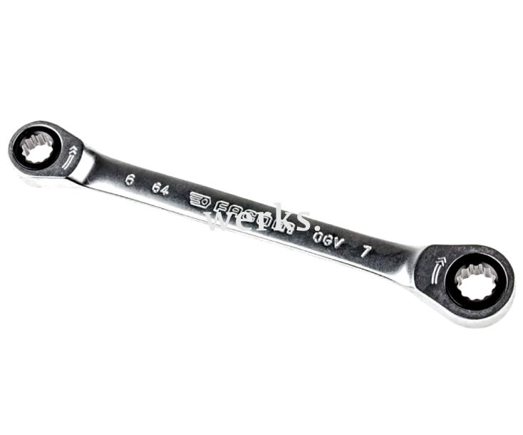 Ключ гаечный двусторонний накидной с трещоткой 6х7 мм Facom 64.6X7