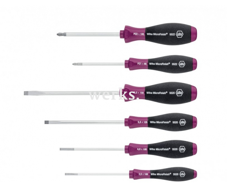 Набор отверток Wiha MicroFinish 5520 ZK6 29125 шлиц Pozidriv, 6 шт.