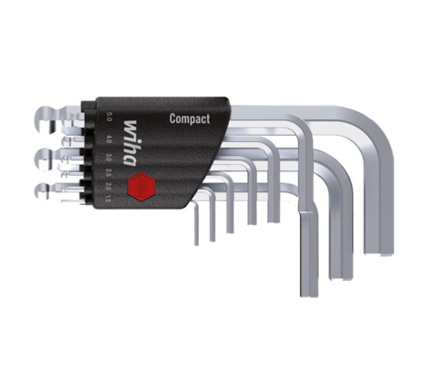 Набор коротких штифтовых ключей со сферической головкой HEX Wiha Compact 369 KH9 40410 9 предметов