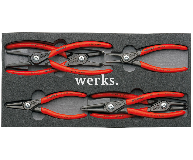 Набор щипцов для стопорных колец "SRZ", 6 предметов во вкладыше из поропласта Knipex KN-002001V02