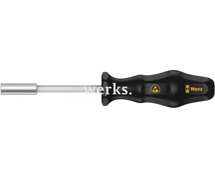 Держатель насадок ручной Wera Kraftform 810/1 ESD WE-328463 с пружинным стопорным кольцом 1/4" 100 мм