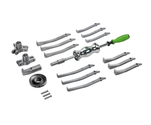 Набор съёмников с обратным молотком, диапазон зажима до 150 мм, глубина зажима 170 мм, 21 предмет KUKKO 224-178