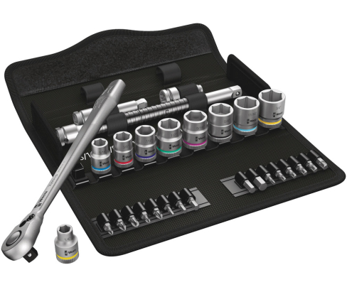 8100 SB 11 Zyklop Metal - набор с трещоткой, переключение реверса, привод 3/8 Wera WE-004051