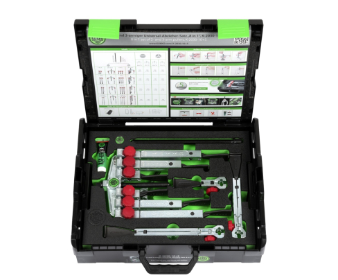 Набор универсальных двух- и трехзахватных съемников с узкими, быстрорегулируемыми захватами KUKKO K-2030-10+S