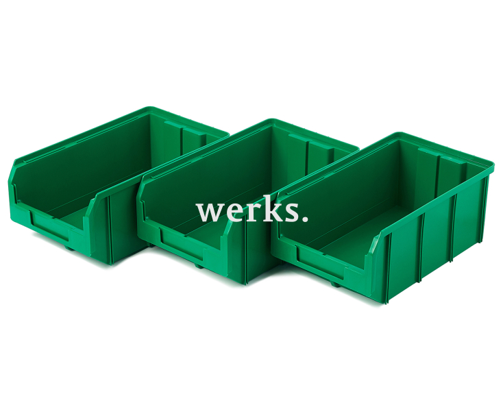 Пластиковый ящик Стелла-техник V-3-К3-зеленый , комплект 3 штуки