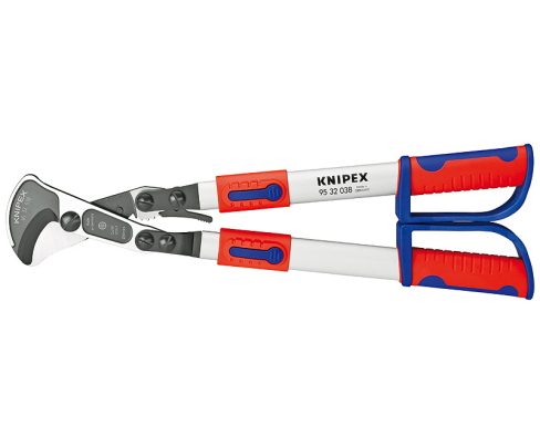 Ножницы для резки кабелей (по принципу трещотки) с выдвижными рукоятками Knipex KN-9532038