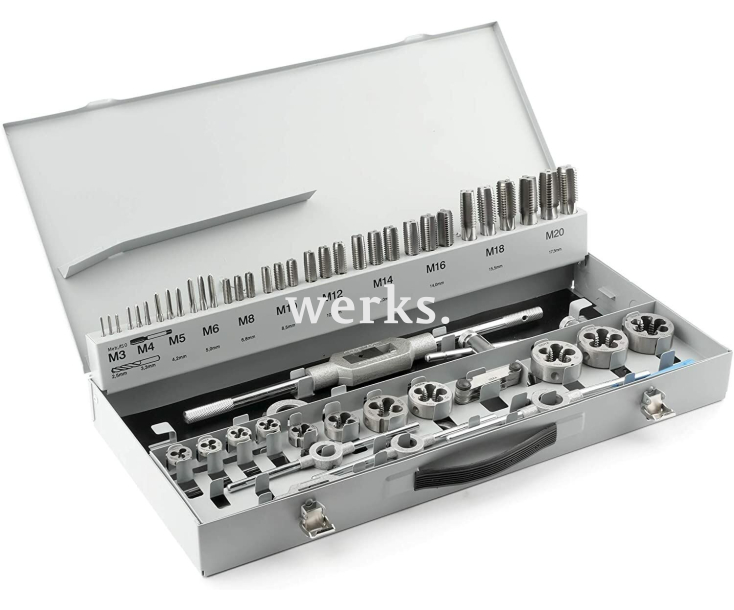 Набор ручных метчиков и плашек DIN 352/223 HSSG M3-M20 56 предметов GSR 00708090