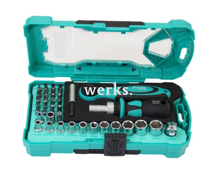 Набор бит с трещоткой и ключом ProsKit SD-2317M