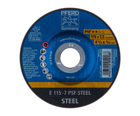 Круг шлифовальный Pferd E 115 - 7 PSF STEEL