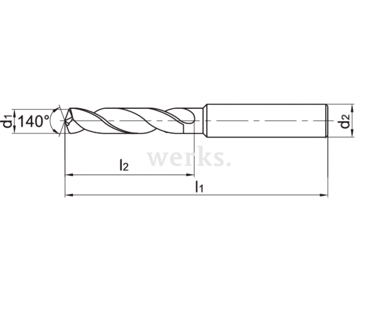Сверло SPA5SF0400 D4,00x36L=74SD4 Werks W.4,00-5D-E4