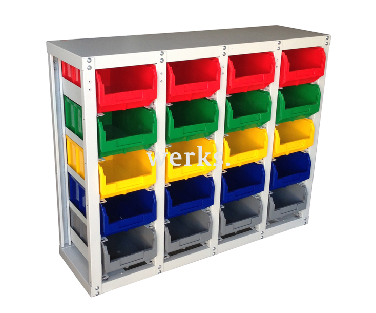 Стеллаж с направляющими Стелла-техник V3-20 стационарный, односторонний, 20 ячеек с ящиками