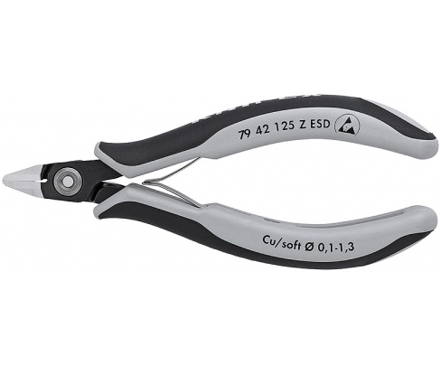 Прецизионные кусачки боковые для электроники антистатические ESD Knipex KN-7942125ZESD