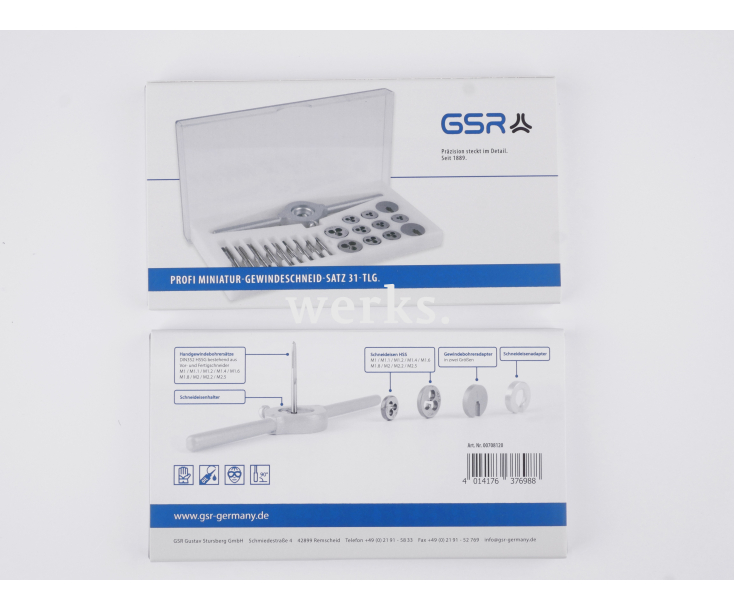 31-пр. Набор метчиков и плашек M1-M2,5 HSS Werks W.1416240