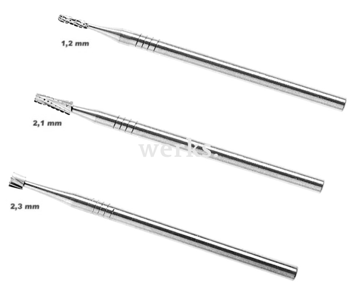 Фрезы твердосплавные  (сфера, цилиндр, конус) Proxxon 28752 3 шт.