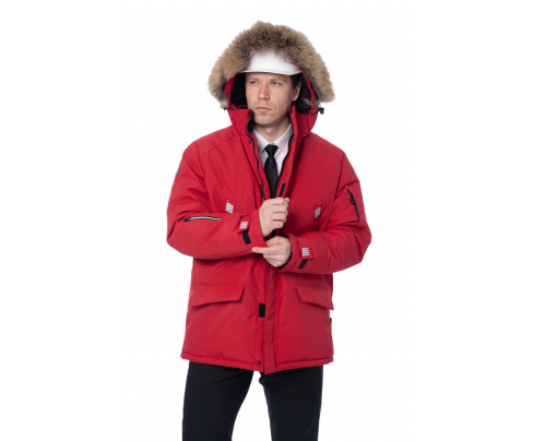 Зимняя куртка-парка Brodeks KW 204 красный с опушкой (M)