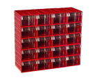 Пластиковый короб Стелла-техник C-2-К20-красный-прозрачный , 140х250х100мм, комплект 20 штук