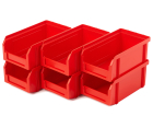 Пластиковый ящик Стелла-техник V-1-К6-красный , комплект 6 штук