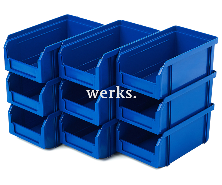 Пластиковый ящик Стелла-техник V-1-К9-синий , комплект 9 штук