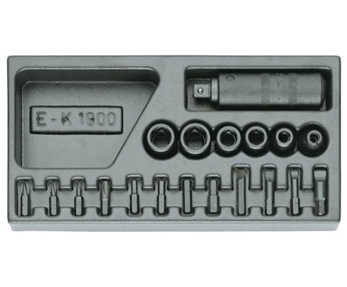 Набор ударных бит с отверткой в ложементе 1500 ES-K 1900 Gedore 1402242 19 шт.
