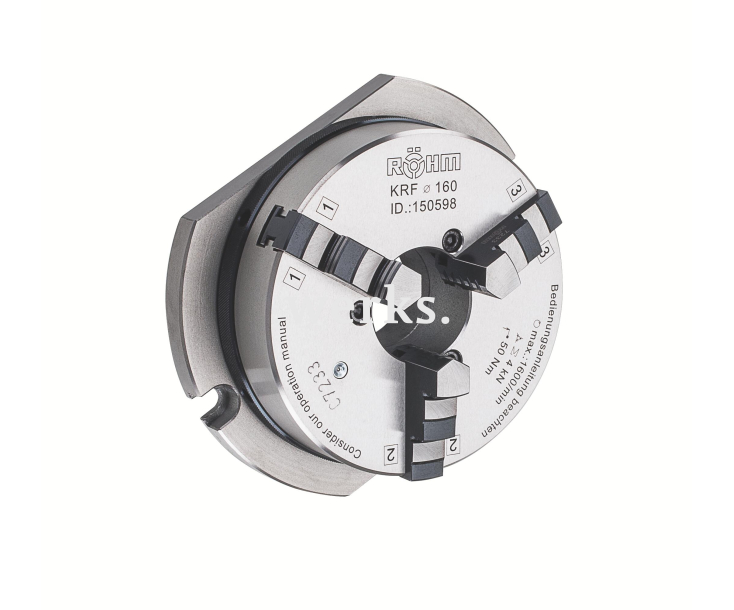 Патрон рычажный спиральный KRF, размер 160, 3 кулачка, основание, чугунный корпус Röhm 150598