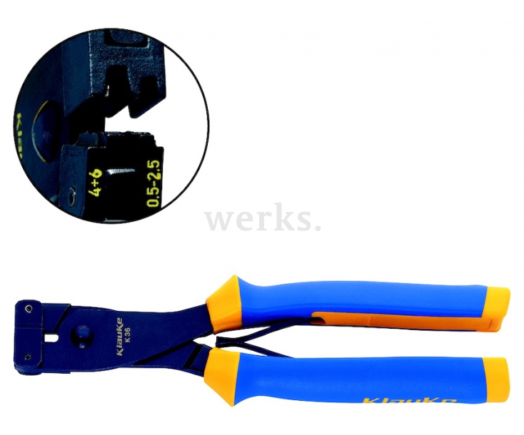 Пресс-клещи для втулочных наконечников 0,5–6 мм², трапециевидный обжим Klauke KLKK36