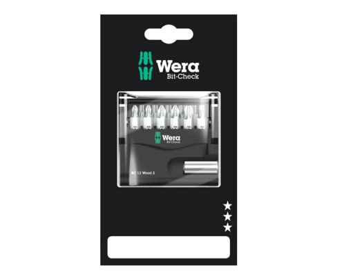 Bit-Check 12 Wood 2 SB Набор насадок (PH, PZ, TX) и держатель Wera WE-136391